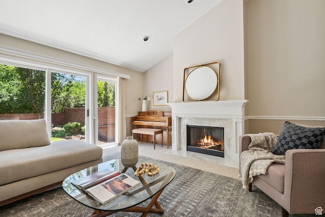 2056 E Sierra View Cir, Millcreek, UT 84109 - living area featuring a high end fireplace and high vaulted ceiling