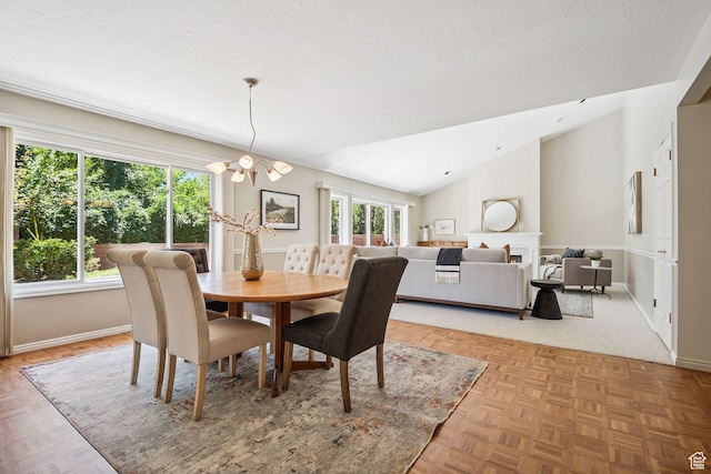 2056 E Sierra View Cir, Millcreek, UT 84109 - dining space featuring healthy amount of natural light, a chandelier, and lofted ceiling