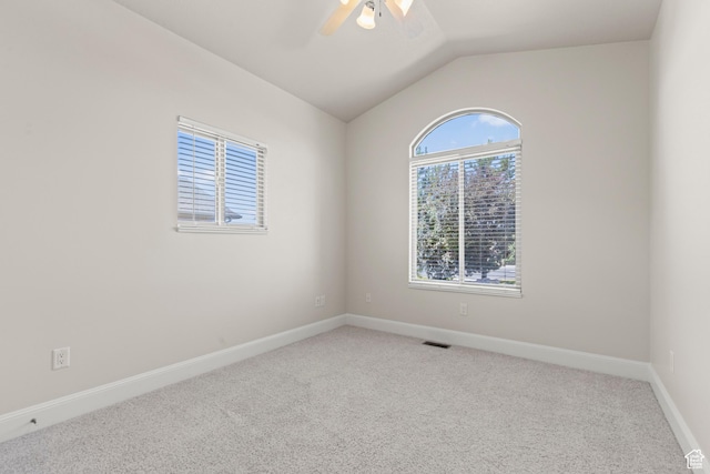 4713 W 4050 S, West Haven, UT 84401 - spare room with carpet floors, ceiling fan, and vaulted ceiling