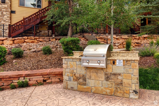 5541 N Slalom Way, Park City, UT 84098 - view of patio featuring stairs and area for grilling
