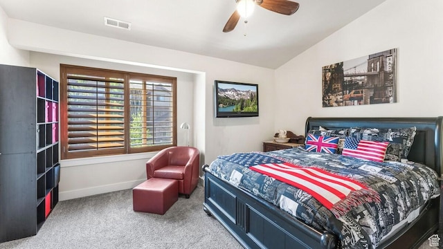 5541 N Slalom Way, Park City, UT 84098 - carpeted bedroom featuring lofted ceiling and a ceiling fan