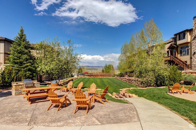 5541 N Slalom Way, Park City, UT 84098 - view of patio / terrace featuring an outdoor fire pit and a grill