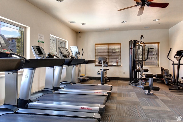 5541 N Slalom Way, Park City, UT 84098 - exercise room with ceiling fan and carpet
