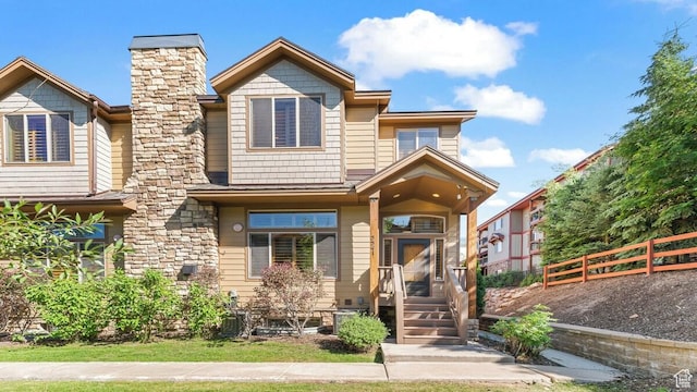 5541 N Slalom Way, Park City, UT 84098 - craftsman-style house with a chimney
