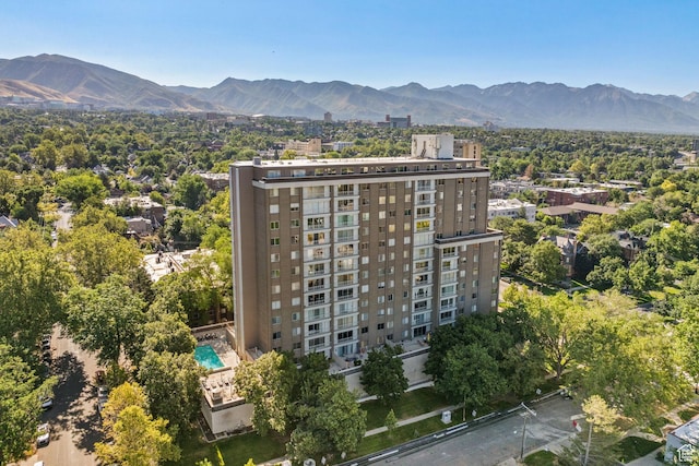 777 E S Temple Unit 4A, Salt Lake City, UT 84102 - aerial view of mountains and a pool