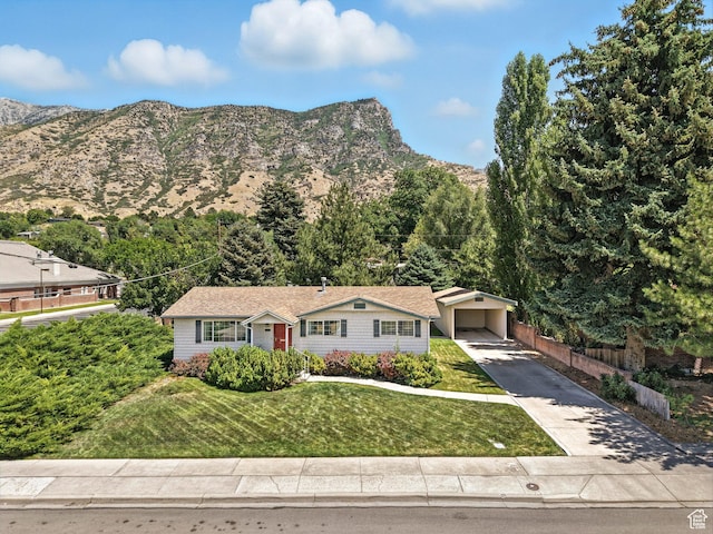 2844 Timpview, Provo, UT 84604 - view of front of house featuring concrete driveway and a mountain view