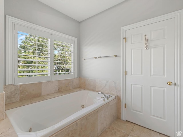2960 E Oak Park Ln S, Holladay, UT 84117 - bathroom featuring a jetted tub and tile patterned flooring