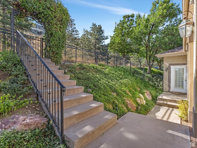 2960 E Oak Park Ln S, Holladay, UT 84117 - view of yard featuring stairway and a patio