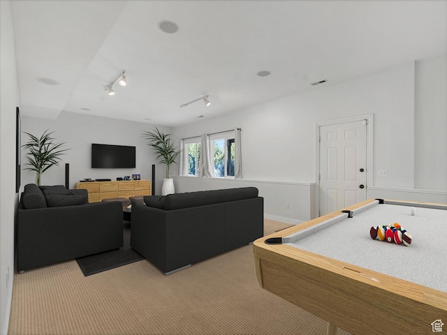 2960 E Oak Park Ln S, Holladay, UT 84117 - rec room with light colored carpet and track lighting