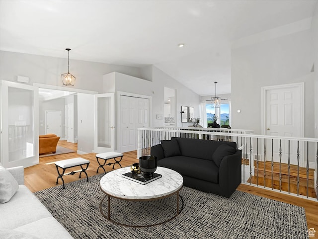 2960 E Oak Park Ln S, Holladay, UT 84117 - living room with light wood finished floors and high vaulted ceiling