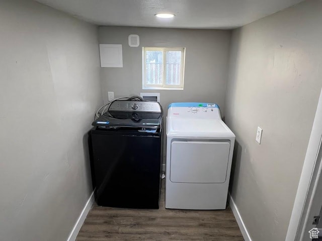 9173 S 1300 W, West Jordan, UT 84088 - laundry area with washer and clothes dryer and wood finished floors