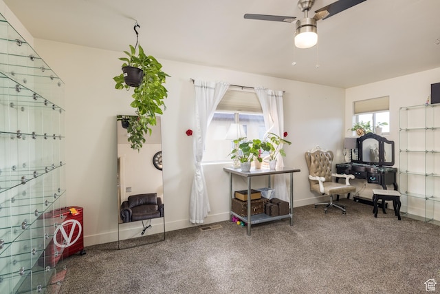 1018 S Valley View Ct, Moab, UT 84532 - carpeted office with ceiling fan and baseboards