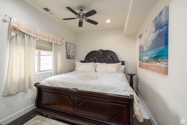 1018 S Valley View Ct, Moab, UT 84532 - bedroom featuring ceiling fan, recessed lighting, and wood finished floors