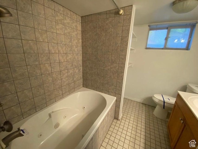 41 N 300 E, Richfield, UT 84701 - bathroom featuring vanity, tile patterned flooring, and a combined bath / shower with jetted tub