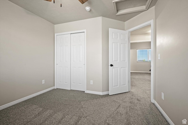 2371 N 1110 W, Clinton, UT 84015 - unfurnished bedroom with carpet flooring, attic access, and a closet