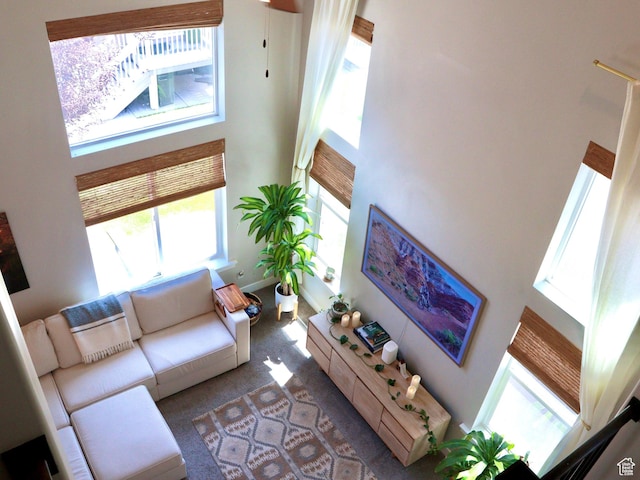 933 S 2100 W, Orem, UT 84059 - living area featuring a towering ceiling and carpet floors