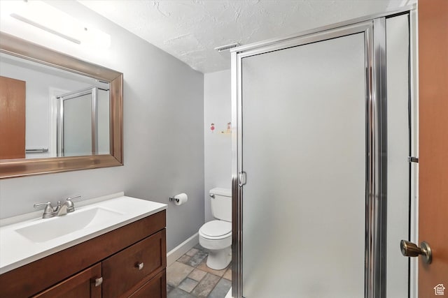 80 S 6000 W, Mendon, UT 84325 - bathroom featuring vanity, a shower stall, and a textured ceiling