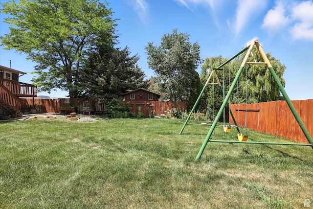 80 S 6000 W, Mendon, UT 84325 - fenced backyard with a playground and stairway