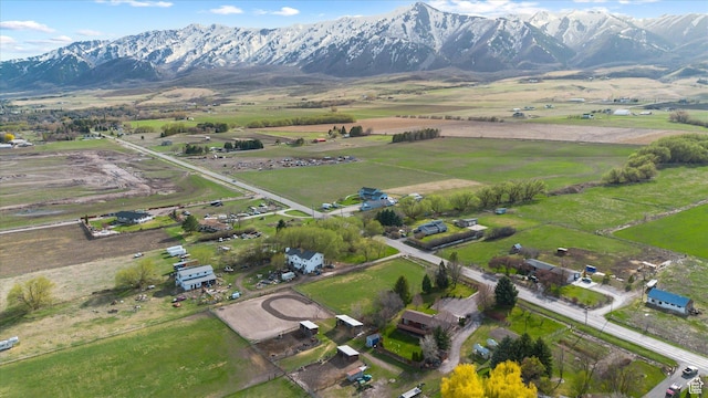 80 S 6000 W, Mendon, UT 84325 - aerial view of property and surrounding area with rural landscape and a mountain backdrop