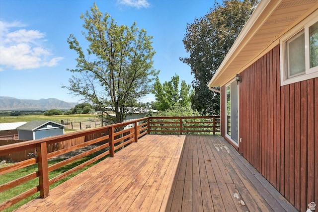80 S 6000 W, Mendon, UT 84325 - wooden terrace featuring a mountain view