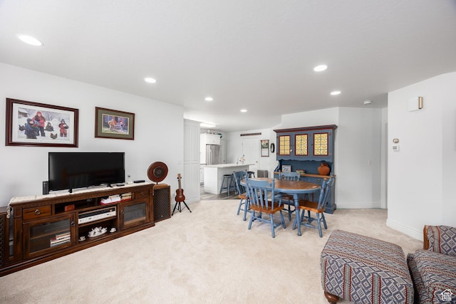 2565 E Woodland Way, Kamas, UT 84036 - dining room with light colored carpet and recessed lighting