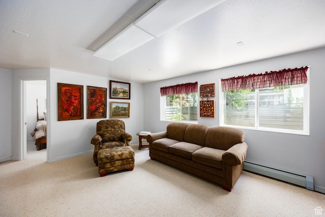 2565 E Woodland Way, Kamas, UT 84036 - carpeted living area featuring a baseboard radiator