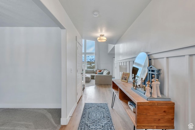 1769 W Stone Gate Dr, Saratoga Springs, UT 84045 - corridor with light wood-style flooring and baseboards