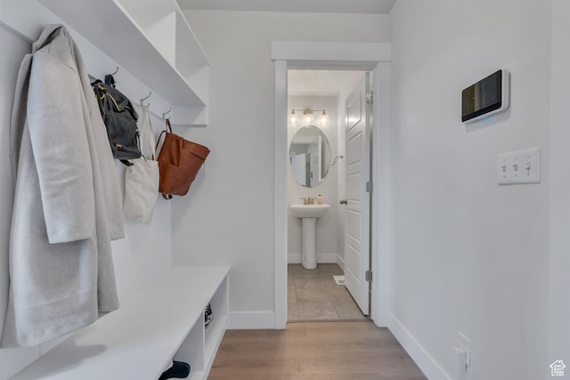 1769 W Stone Gate Dr, Saratoga Springs, UT 84045 - mudroom with baseboards and light wood-style flooring