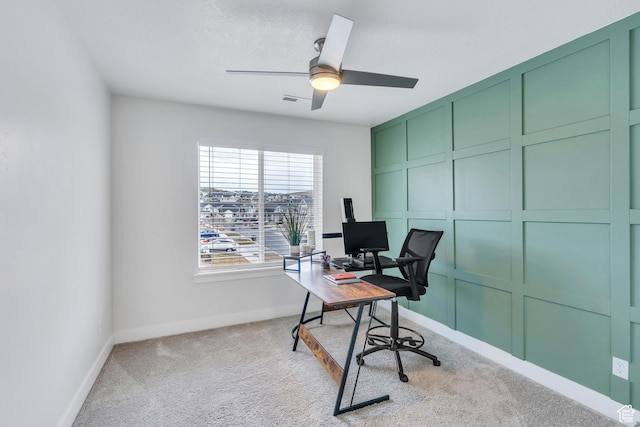 1769 W Stone Gate Dr, Saratoga Springs, UT 84045 - office area with light carpet and ceiling fan