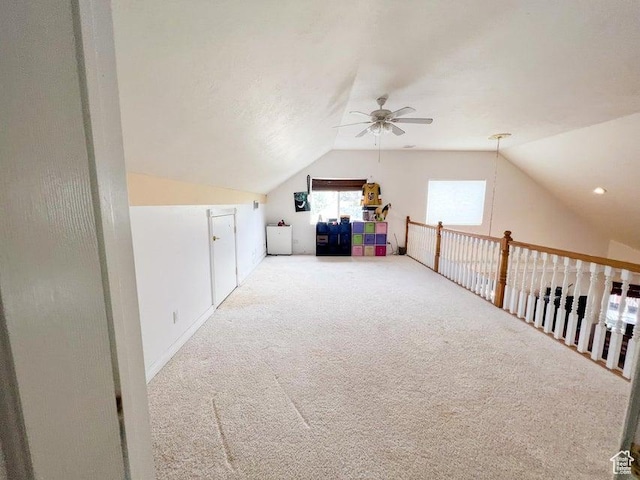 398 E Wells Fargo Rd, Brookside, UT 84782 - bonus room with ceiling fan, vaulted ceiling, and carpet flooring