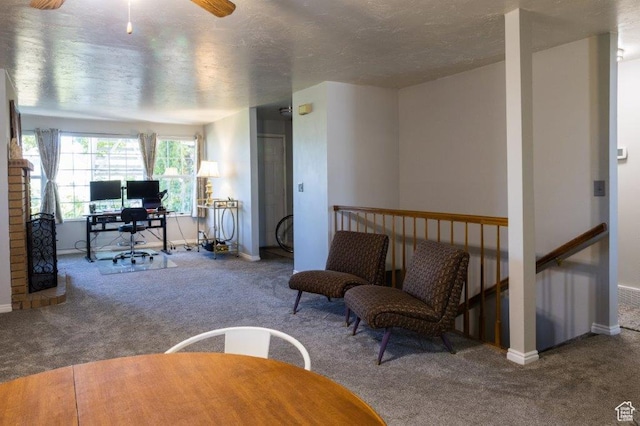 63 S 100 W Unit 17, American Fork, UT 84003 - carpeted office space with a textured ceiling and a ceiling fan