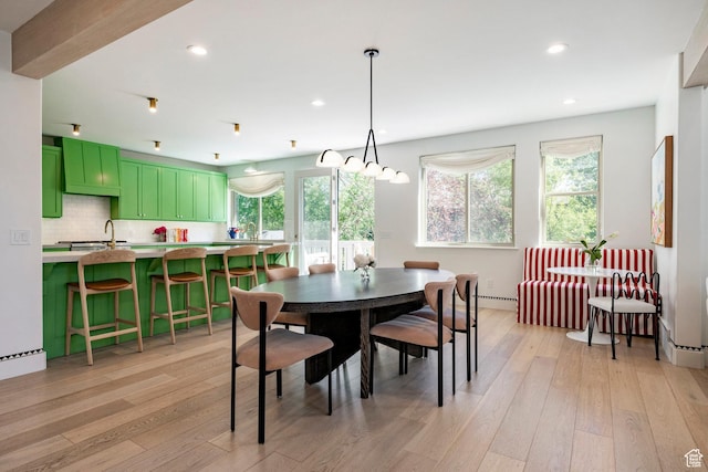 1675 W Silver Springs Rd, Park City, UT 84098 - dining space featuring light wood-style flooring and recessed lighting