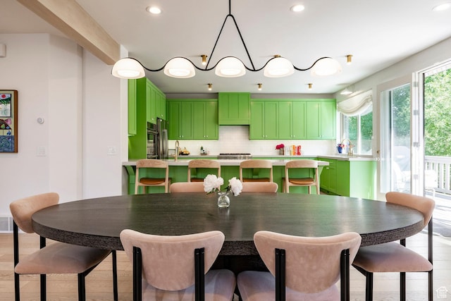 1675 W Silver Springs Rd, Park City, UT 84098 - dining room featuring light wood-type flooring and recessed lighting