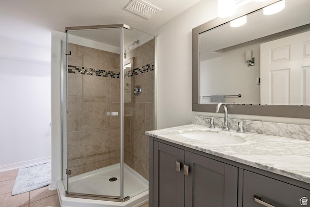 1675 W Silver Springs Rd, Park City, UT 84098 - bathroom featuring vanity, a stall shower, and tile patterned floors