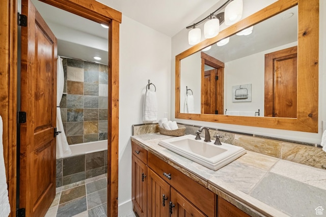9388 Dye Cabins Dr, Park City, UT 84098 - full bath featuring vanity, tiled shower / bath combo, and recessed lighting
