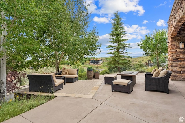 9388 Dye Cabins Dr, Park City, UT 84098 - view of patio / terrace with an outdoor hangout area and a deck