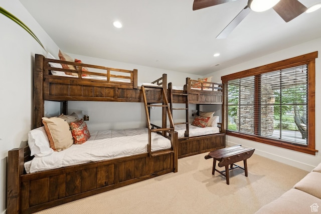 9388 Dye Cabins Dr, Park City, UT 84098 - bedroom with carpet flooring, recessed lighting, and a ceiling fan