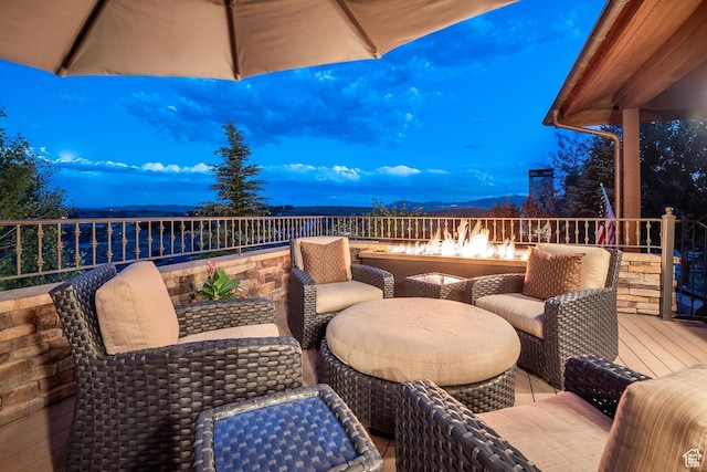 9388 Dye Cabins Dr, Park City, UT 84098 - view of patio / terrace with an outdoor fire pit