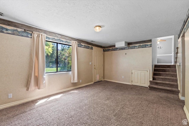 4970 S 4150 W, Roy, UT 84067 - basement with a textured ceiling, stairs, and carpet floors