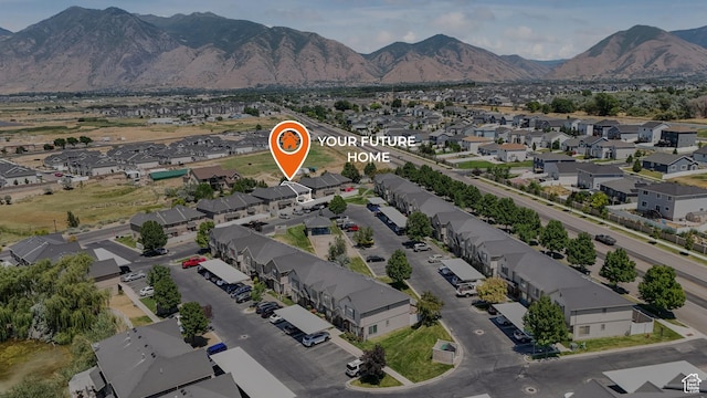 1244 E 800 N Unit 43, Spanish Fork, UT 84660 - aerial view of property and surrounding area featuring nearby suburban area and mountains