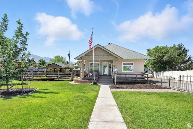 367 W 400 N, Malad City, ID 83252 - bungalow-style home featuring a gazebo, covered porch, and a mountain view