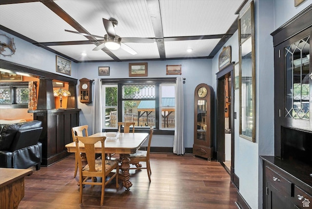 367 W 400 N, Malad City, ID 83252 - dining room featuring a ceiling fan and dark wood-style floors