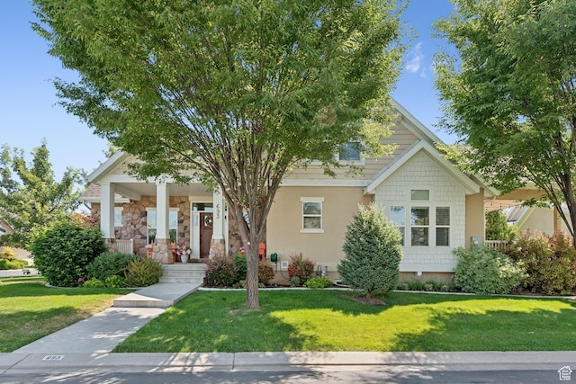 693 S Silver Leaf Dr W, Mapleton, UT 84664 - craftsman house featuring covered porch and a front yard
