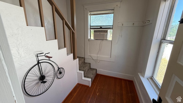 60 W 100th St N, Fillmore, UT 84631 - stairway with wood finished floors and cooling unit