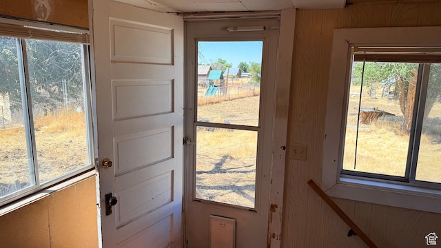 60 W 100th St N, Fillmore, UT 84631 - entryway with plenty of natural light and wood walls
