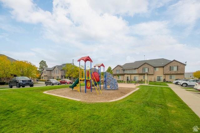 63 E Bridle Villa Dr, Draper, UT 84020 - communal playground featuring a yard and a residential view