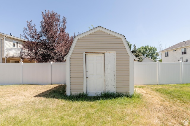 431 S Oakwood Dr W, Logan, UT 84321 - view of shed with a fenced backyard