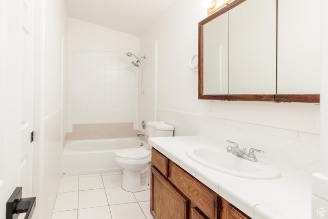 431 S Oakwood Dr W, Logan, UT 84321 - bathroom featuring vanity, tile patterned floors,  shower combination, and backsplash