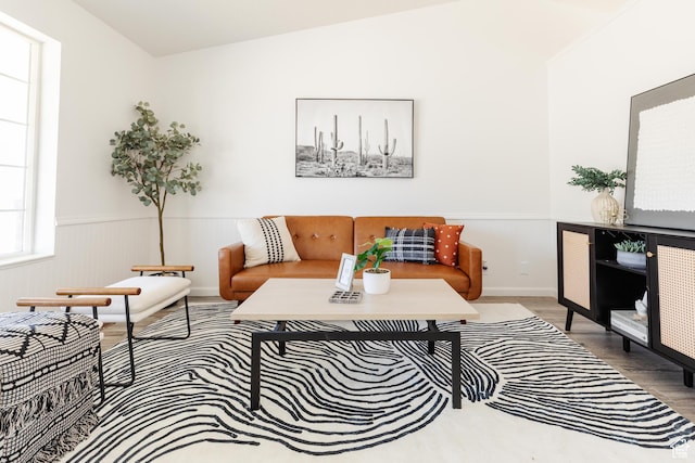 431 S Oakwood Dr W, Logan, UT 84321 - living room with wood finished floors and wainscoting