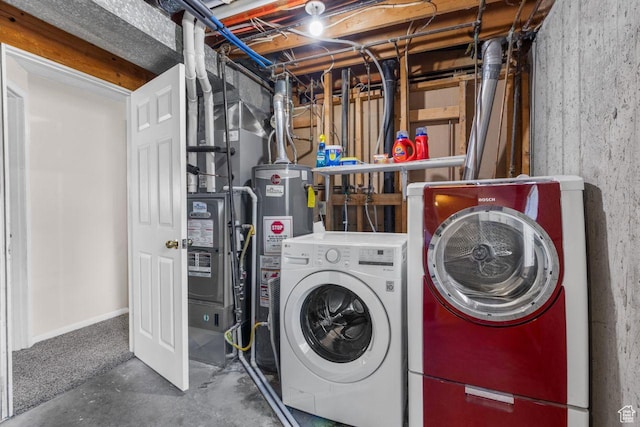 5062 S 2875 W, Roy, UT 84067 - laundry area with independent washer and dryer and water heater